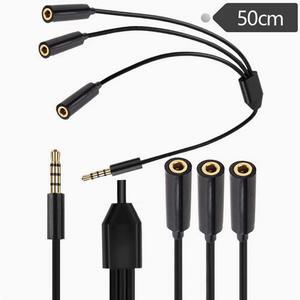 Audio cable one minute three extension cable 4 level 4 DC3.5 male stereo divided into 3 DC3.5 female stereo 50cm