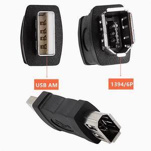 FireWire 400 1394 adapter USB2.0 male AM to 1394 6P female converter