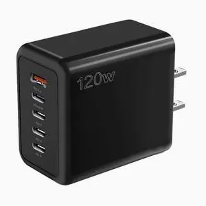 120W charger Super Fast charge/Flash charge 110V65W charging head for Apple 16/14mmax/15pro Samsung 4type-c multi-interface USB Black
