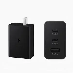 65W three-port acceleration charger for Samsung mobile S22S21 special fast charging cable Note20 Ultra support PD original Super Fast Charge 2.0 dual type-c usb plug authentic
