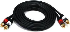2864 6ft Premium 2 RCA Plug/2 RCA Plug M/M 22AWG Cable Cord - Black