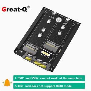 Dual M.2 to SATA3.0 adapter card M2 NGFF SSD to 6G interface adapter card