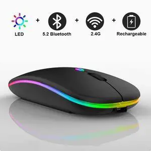 Bluetooth Mouse 5.0 Wireless luminous dual Mode Mute for Apple 2.4G charging silent office computer mouse Bluetooth Mouse 5.0 Wireless luminous dual Mode Mute for Apple 2.4G charging silent office computer mouse