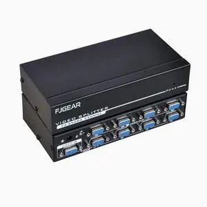 Hd FJGEAR2508A splitter 1 in 8 out VGA splitter 1 drag 8 splitter and 12V 5A adapter interface 5.5*2.5mm