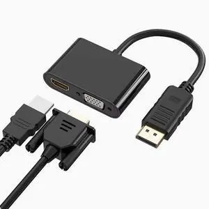DisplayPort to VGA+HDTV converter Computer monitor DP adapter cable dual screen display extension dock