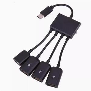 otg adapter 3-in-1 type-c to usb one drag four Android data cable splitter HUB hub cable keyboard and mouse