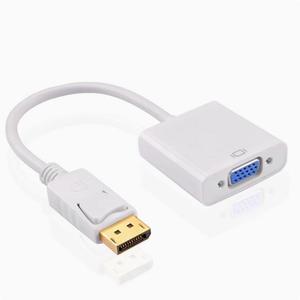 dp to vga female conversion cable displayport to vga graphics card Connects to the display line dp converter White