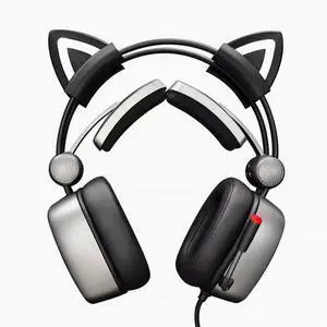 The headset Cat Ear silicone sleeve is suitable for HyperX Cloud23 Siberian s21 K9 universal cat ear cute accessories