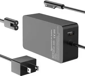 Surface Pro Charger 65W for Surface Pro 3/4/5/6/7/8/9/X Power Supply Adapter, Compatible for Both Microsoft Surface Book Laptop/TabletWorks with 65W&44W&36W&24W