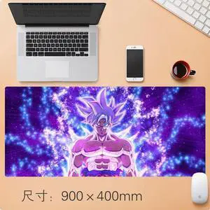 Anime Dragon Ball Mouse Pad,Extended Gaming Mouse Pad with Stitched Edges,  Large Mouse pad with Non-Slip Rubber Base for Work & Gaming, Office & Home, 35.4x15.7inch Silver 31.5" x 11.8"