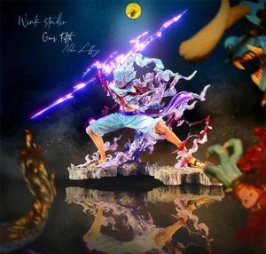 Anime One Piece Luffy Lightning Battle Nikka Form Action Figure Collectible Model Doll Toy 28cm