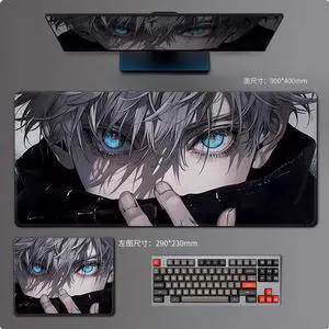 Anime Jujutsu Kaisen Gojo Satoru drawing mouse pad  Extended Gaming Mouse Pad with Stitched Edges, Large Mouse pad with Non-Slip Rubber Base for Work & Gaming, Office & Home,