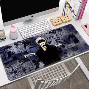 Anime Jujutsu Kaisen Gojo Satoru drawing mouse pad  Extended Gaming Mouse Pad with Stitched Edges, Large Mouse pad with Non-Slip Rubber Base for Work & Gaming, Office & Home,35.4x15.7inch