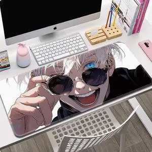 Anime Jujutsu Kaisen Gojo Satoru drawing mouse pad  ,Extended Gaming Mouse Pad with Stitched Edges, Large Mouse pad with Non-Slip Rubber Base for Work & Gaming, Office & Home, 35.4x15.7inch