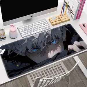 Anime Jujutsu Kaisen Gojo Satoru drawing mouse pad  Extended Gaming Mouse Pad with Stitched Edges, Large Mouse pad with Non-Slip Rubber Base for Work & Gaming, Office & Home, 35.4x15.7inch