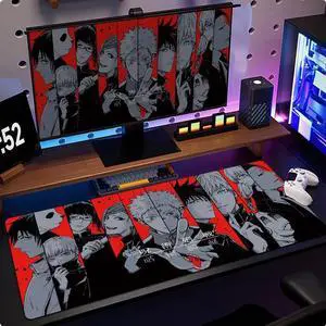 Anime Jujutsu Kaisen Gojo Satoru drawing mouse pad  Extended Gaming Mouse Pad with Stitched Edges, Large Mouse pad with Non-Slip Rubber Base for Work & Gaming, Office & Home, 35.4x15.7inch