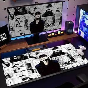 Anime Jujutsu Kaisen Gojo Satoru drawing mouse pad ,Extended Gaming Mouse Pad with Stitched Edges, Large Mouse pad with Non-Slip Rubber Base for Work & Gaming, Office & Home, 35.4x15.7inch