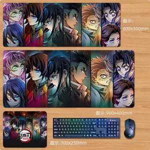 Anime Demon Slayer mouse pad  Extended Gaming Mouse Pad with Stitched Edges, Large Mouse pad with Non-Slip Rubber Base for Work & Gaming, Office & Home 11.4" x 9.8"