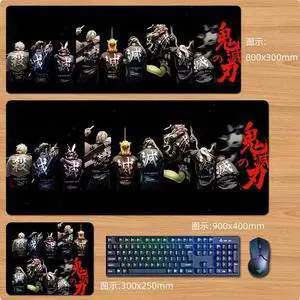 Anime Demon Slayer mouse pad Extended Gaming Mouse Pad with Stitched Edges,  Large Mouse pad with Non-Slip Rubber Base for Work & Gaming, Office & Home 300*250mm