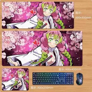 Anime Demon Slayer  Kanroji Mitsuri  mouse pad Extended Gaming Mouse Pad with Stitched Edges,  Large Mouse pad with Non-Slip Rubber Base for Work & Gaming, Office & Home 300*250mm