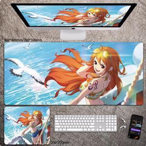 Anime One Piece Nami mouse pad Extended Gaming Mouse Pad with Stitched Edges,  Large Mouse pad with Non-Slip Rubber Base for Work & Gaming, Office & Home 300*250mm