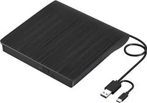External CD DVD Drive, USB 3.0 & TYPE C Portable CD DVD +/-RW Drive, CD/DVD ROM Player Burner Reader Writer Rewriter Optical Disc Drive for Laptop Desktop PC, Windows 11/10/8/7, Apple Mac, Linux OS