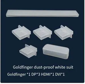 Graphics card Universal dust plug gold finger protective case HDMI/DP/DVI port set Anti-oxidation black White