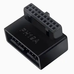 2PACK Desktop computer motherboard USB3.0 19/20P socket 90 degree steering head cable wizard with housing 2PACK Desktop computer motherboard USB3.0 19/20P socket 90 degree steering head cable wizard with housing