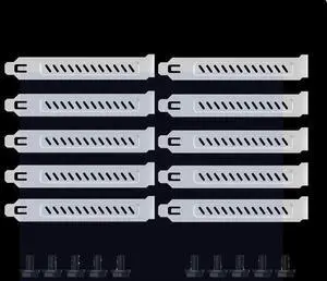 10PACK Computer case dust baffle PCIe graphics card full height baffle rear dust cooling desktop card mounting strip White