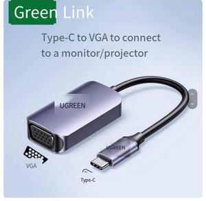 UGREEN Type-c to VGA converter, 1080P/60Hz high-definition mobile phone, tablet, laptop, desktop connection, TV monitor, projector, computer adapter port, high-definition screen projection cable