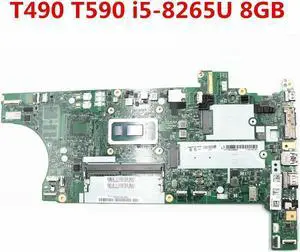 For T490 T590 Laptop Motherboard NM-B901 02HK923 01YT335 i5-8265U CPU 8GB RAM Full Test