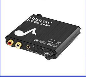 192KHZ digital-to-analog converter, optical fiber analog audio decoder, USB sound card, digital audio converter