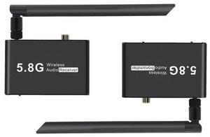 The 5.8G audio transmitter is a delay-free wireless audio transmitter that automatically connects to the optical fiber coaxial for mutual signal transmission