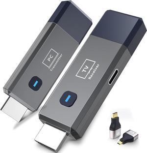 Wireless HDMI Transmitter and Receiver, 165ft/50m Wireless HDMI for 4K Decode Input 1080P Output, Plug&Play Portable 2.4G/5.8G for Video and Audio to Monitor from PC/Projector/TV Box