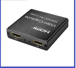HDMI capture card, USB high-definition video recording box, OBS game live streaming capture card, ring out 3.5 microphone