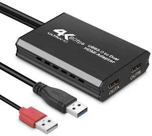 USB 3.0 to dual HDMI converter, 4K high-speed computer USB 3.0 interface to high-definition screen docking station
