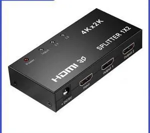 HDMI splitter 1 in 2 out, high-definition splitter 1 split 2, audio and video frequency divider, co-screen splitter 4K