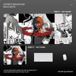 Chainsaw Man anime Makima mouse pad Extended Gaming Mouse Pad with Stitched Edges, Large Mouse pad with Non-Slip Rubber Base for Work & Gaming, Office & Home,