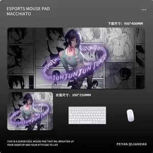 Chainsaw Man anime Reze mouse pad Extended Gaming Mouse Pad with Stitched Edges, Large Mouse pad with Non-Slip Rubber Base for Work & Gaming, Office & Home,