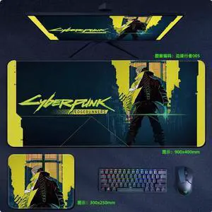 Cyberpunk:Edgerunners anime mouse pad Extended Gaming Mouse Pad with Stitched Edges Large Mouse pad with Non-Slip Rubber Base for Work & Gaming, Offi ce & Home,