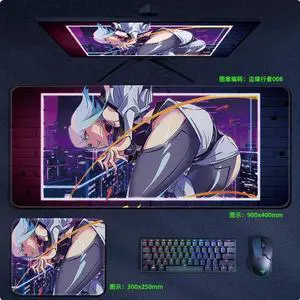 Cyberpunk:Edgerunners anime mouse pad Extended Gaming Mouse Pad with Stitched Edges Large Mouse pad with Non-Slip Rubber Base for Work & Gaming, Offi ce & Home,