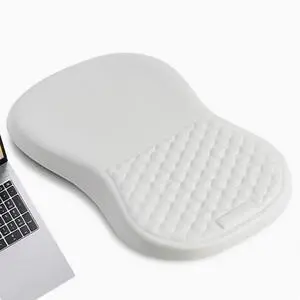 Ergonomic Joint Wrist Support Mouse Pad with Memory Foam Cushion Massage Bump, Carpal Tunnel Pain Relief Mousepad Slope Design for Wrist Rest, 11.8x7.9 in,  white