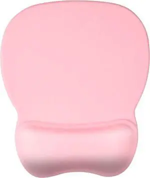 EooCoo Ergonomic Mouse Pad with Wrist Support, Mousepad with Memory Foam Wrist Rest and Non-Slip Base for Computer, Cafe, Home & Office, 9.64 x 8.26 in Office Desk Accessories Cute Pink