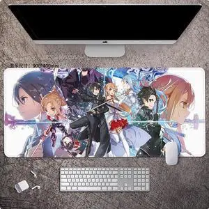 Sword Art Online   anime mouse pad Extended Gaming Mouse Pad with Stitched Edges Large Mouse pad with Non-Slip Rubber  Base for Work & Gaming, Offi ce & Home, 900*400mm