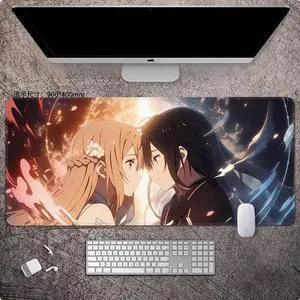 Sword Art Online anime mouse pad Extended Gaming Mouse Pad with Stitched Edges Large Mouse pad with Non-Slip Rubber Base for Work & Gaming, Offi ce & Home, 900*400mm Sword Art Online anime mouse pad Extended Gaming Mouse Pad with Stitched Edges Large Mouse pad with Non-Slip Rubber Base for Work & Gaming, Offi ce & Home, 900*400mm