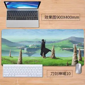 Sword Art Online anime mouse pad Extended Gaming Mouse Pad with Stitched Edges Large Mouse pad with Non-Slip Rubber Base for Work & Gaming, Offi ce & Home, 900*400mm