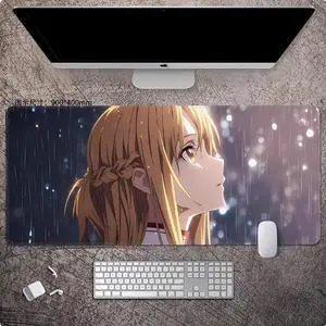Sword Art Online anime mouse pad Extended Gaming Mouse Pad with Stitched Edges Large Mouse pad with Non-Slip Rubber Base for Work & Gaming, Offi ce & Home, 900*400mm