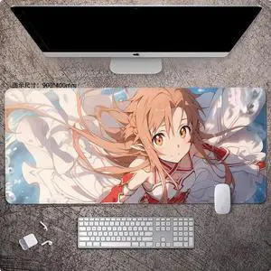 Sword Art Online anime mouse pad Extended Gaming Mouse Pad with Stitched Edges Large Mouse pad with Non-Slip Rubber Base for Work & Gaming, Offi ce & Home, 900*400mm