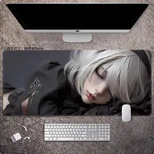 NieR:Automata 2B mouse pad Extended Gaming Mouse Pad with Stitched Edges Large Mouse pad with Non-Slip Rubber Base for Work & Gaming, Offi ce & Home, 900*400mm