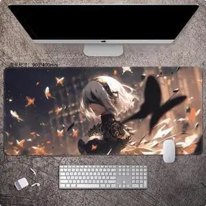 NieR:Automata 2B mouse pad Extended Gaming Mouse Pad with Stitched Edges Large Mouse pad with Non-Slip Rubber Base for Work & Gaming, Offi ce & Home, 900*400mm